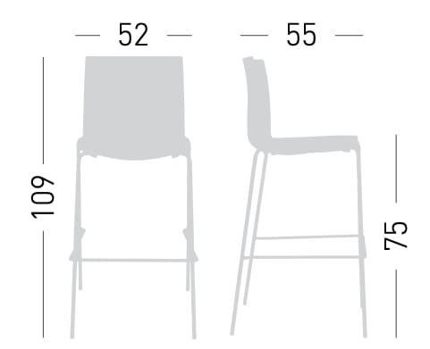 Высокий стул из инженерного пластика со спинкой GABER ARCH-00078831 - Вид №7