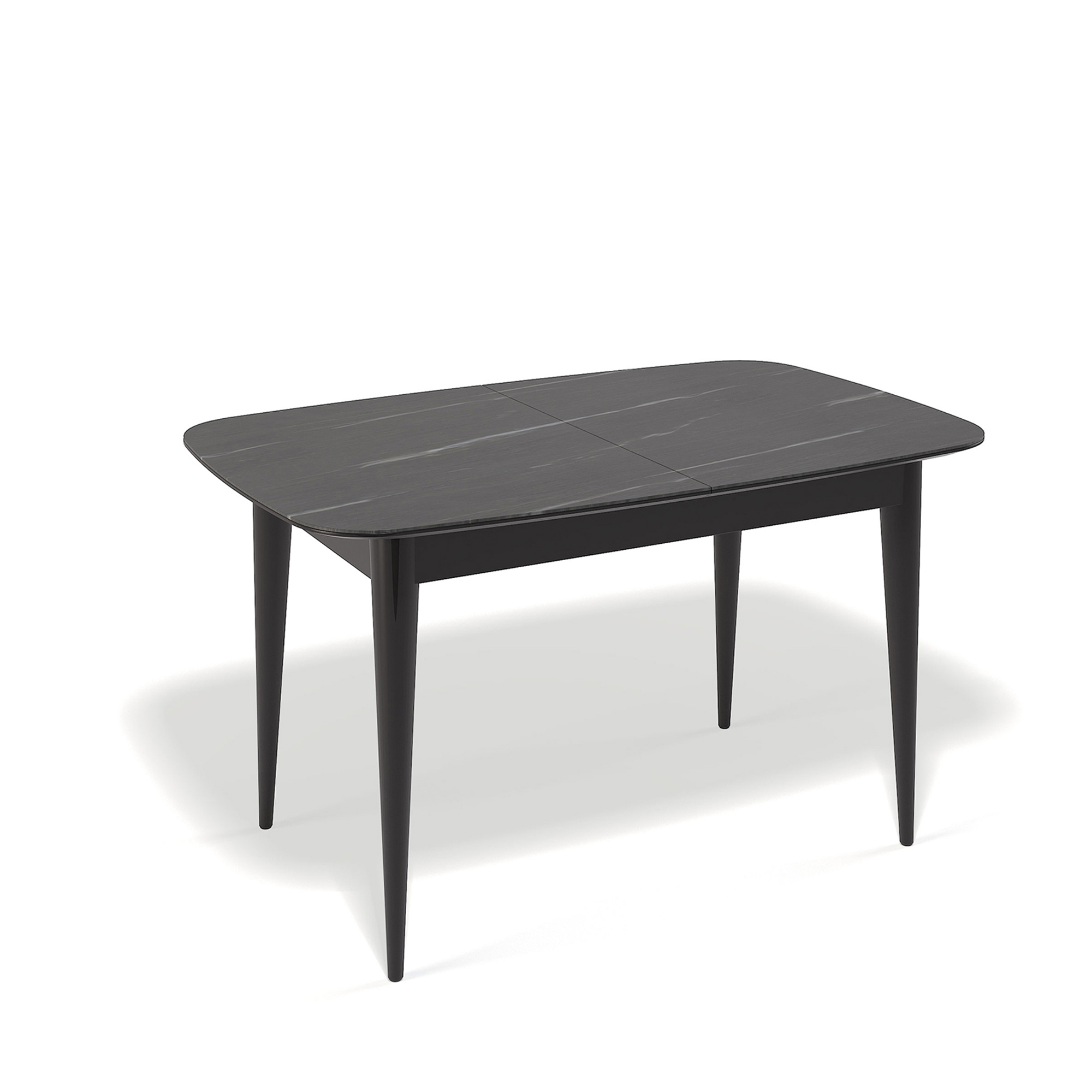 91054053 Кухонный стол прямоугольный 330674 125-165x125x76 см ЛДСП цвет серо-черный W STLM-0459689 KENNER