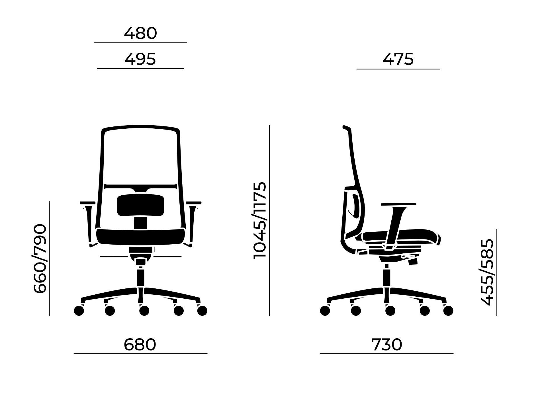 5-спицевое сетчатое вращающееся офисное кресло с подлокотниками Nahu гармония ARCH-00124218 - Вид №3