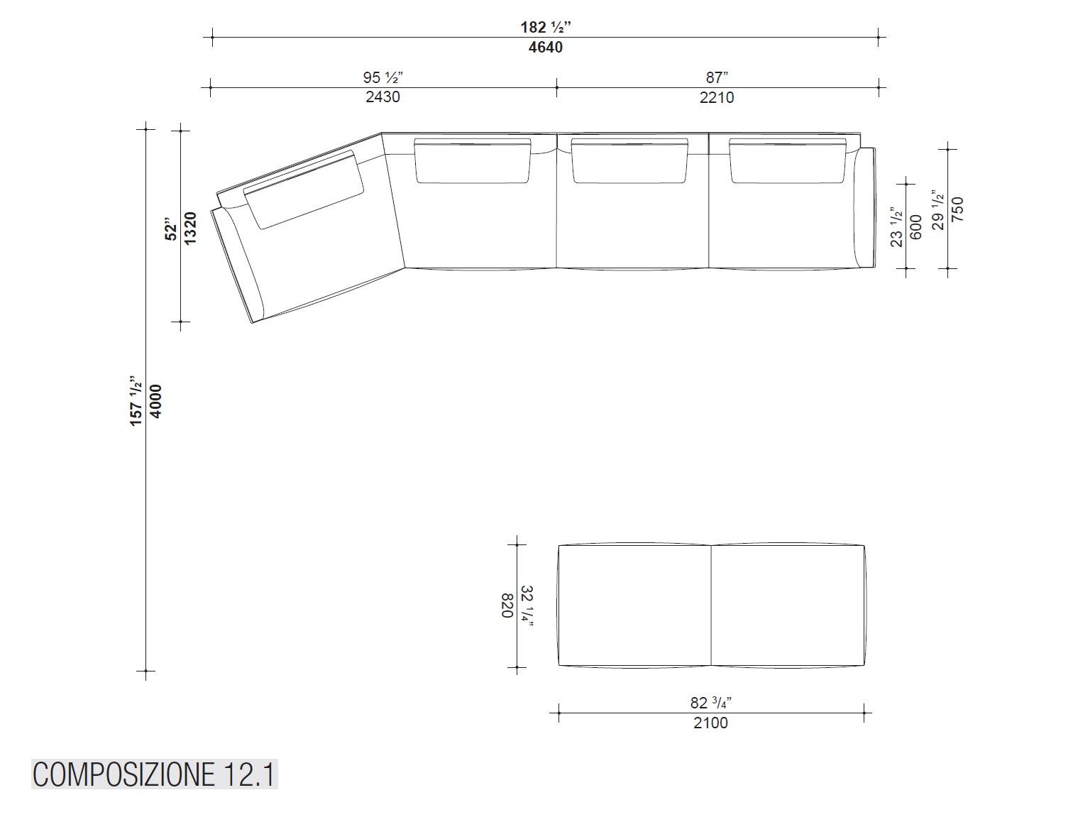 3-местный тканевый диван Lema JERMYN ARCH-00135220 - Вид №22