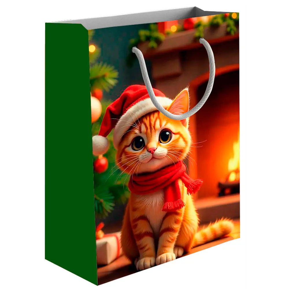 Подарочный пакет Котик 20x22x14 см разноцветный Santreyd STLM-2009650