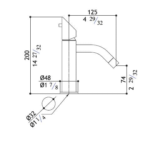 Однорычажный смеситель для раковины из нержавеющей стали MGS ARCH-00134793 - Вид №3