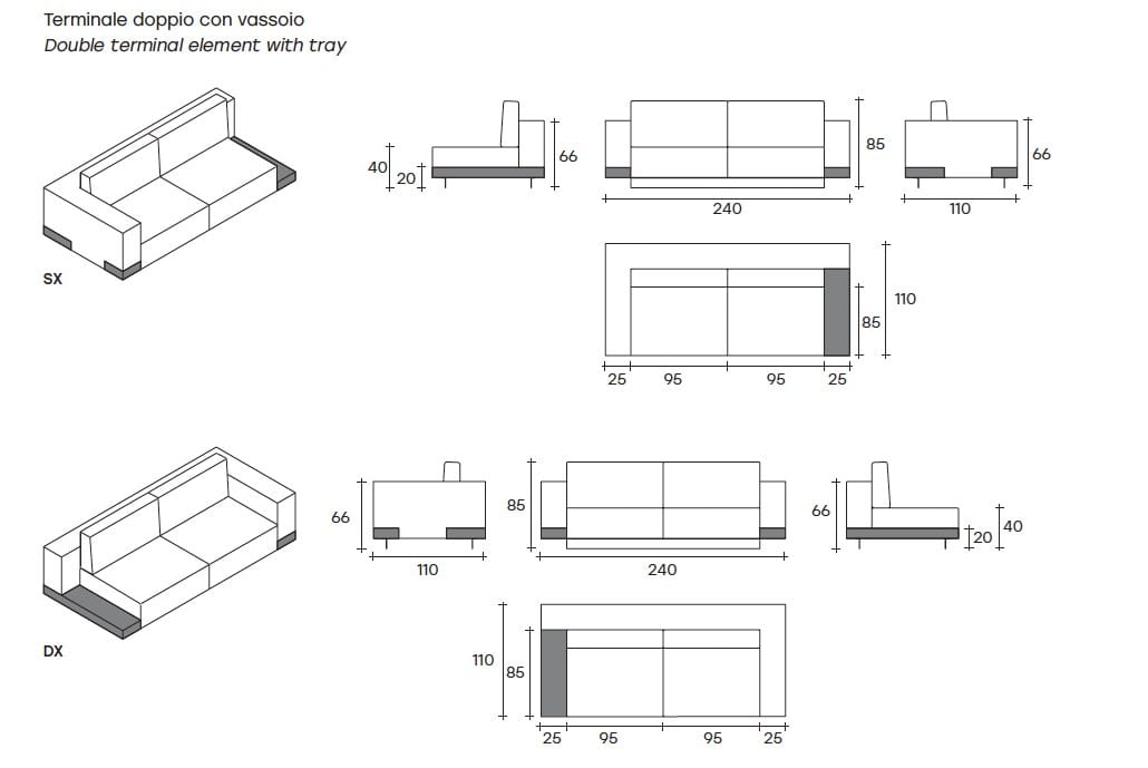 Линейный диван FIAM ITALIA CARRARA ARCH-00140908 - Вид №22