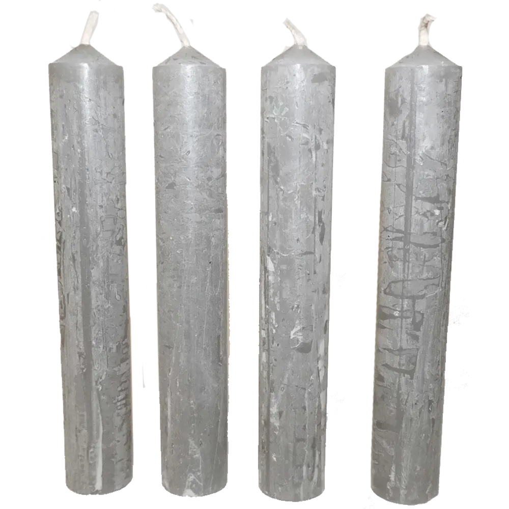 Свеча столовая рустик ø22 h140 мм цвет серый 4 шт Santreyd STLM-2006938