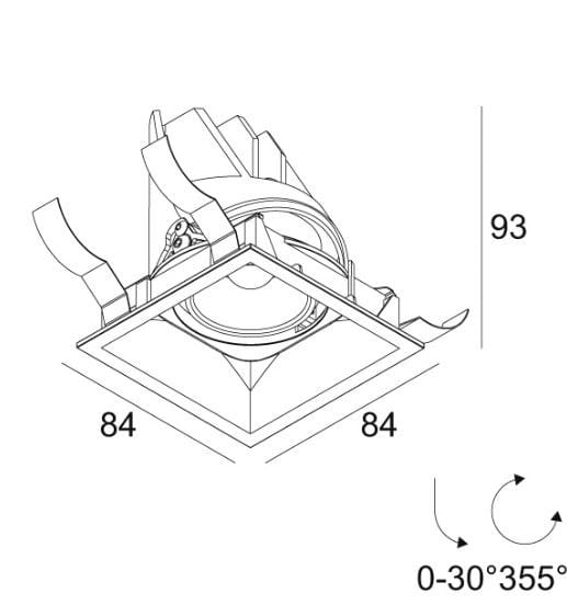 Квадратный регулируемый светодиодный прожектор Deltalight Entero ARCH-00100081 - Вид №3