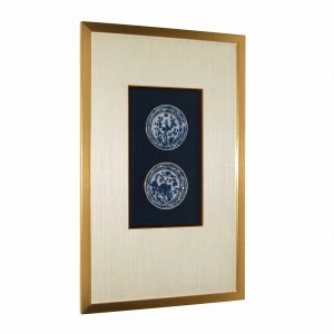 Картина с миниатюрами тарелок, расписанными вручную BUREAU  262996 Синий