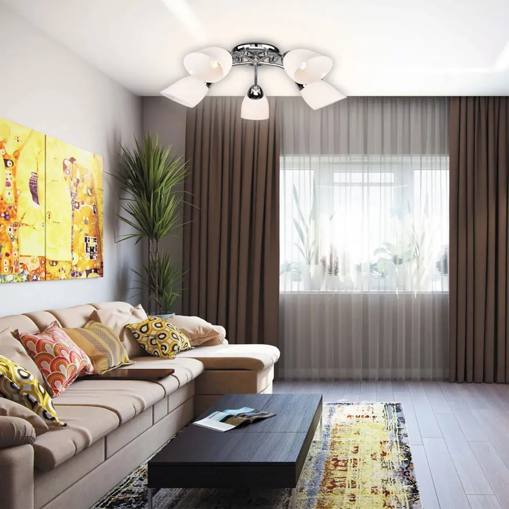 Люстра потолочная «Жанр» КС30305/5 5 ламп 17 м² цвет белый КЛЮЧНИК STLM-2051470 - Вид №2