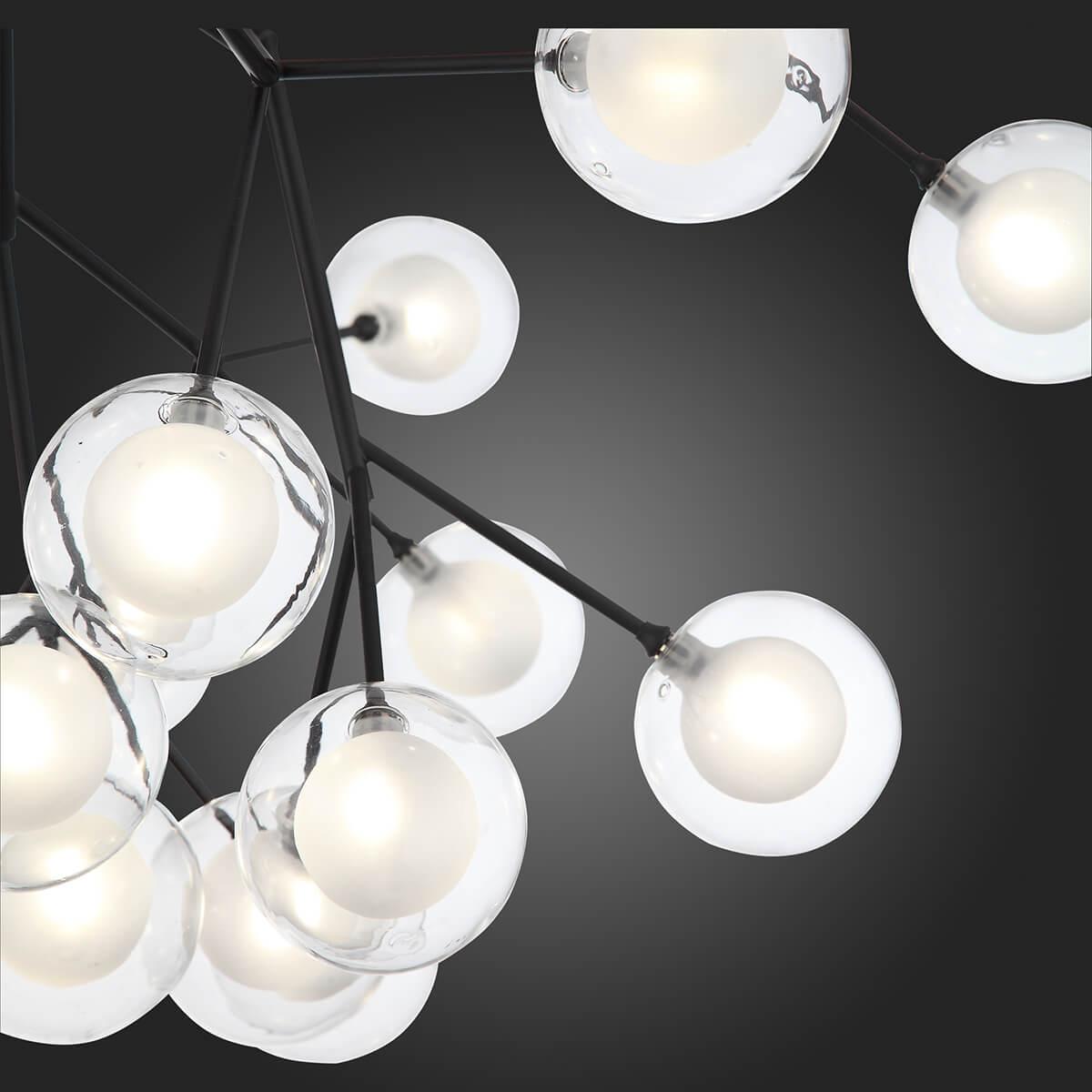 Люстра светодиодная подвесная прозрачная 27 ламп ST Luce Demele SL376.403.27 ST LUCE ДИЗАЙНЕРСКИЕ, DEMELE 00-3834386 Прозрачный;черный  - Вид №2