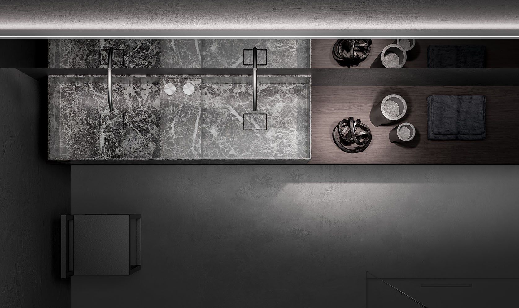 Двойная подвесная раковина из мрамора Jolie Grey Falper Minimum ARCH-00049086 - Вид №1