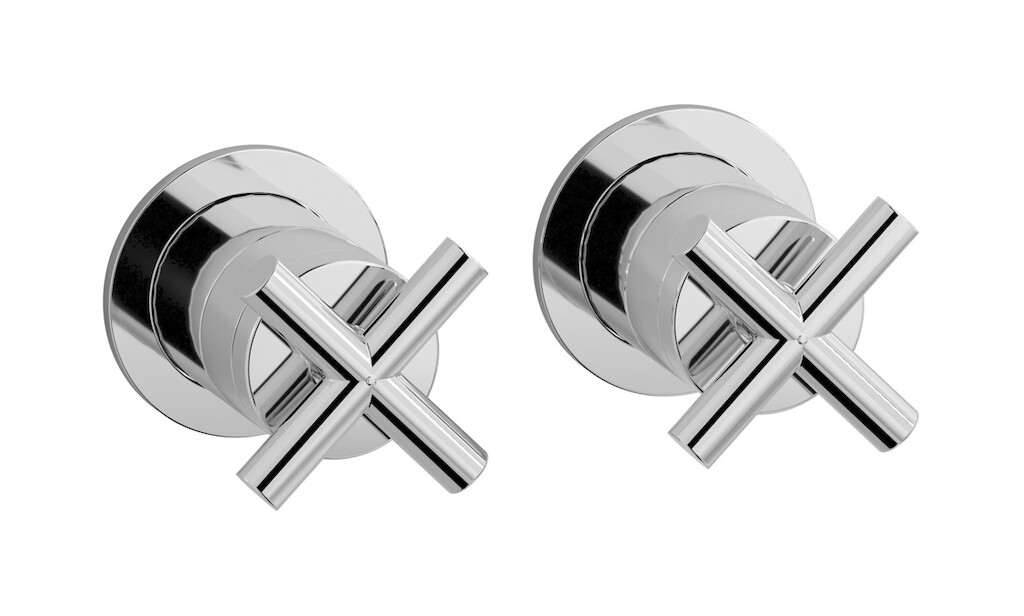 Встроенный смеситель для душа на 2 отверстия на 1 потребителя. WE ARE IB wo306cc Chrome WOW