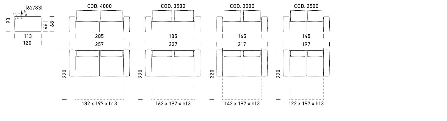 Двуспальный диван-кровать из ткани Dienne Salotti Views II ARCH-00007389 - Вид №5
