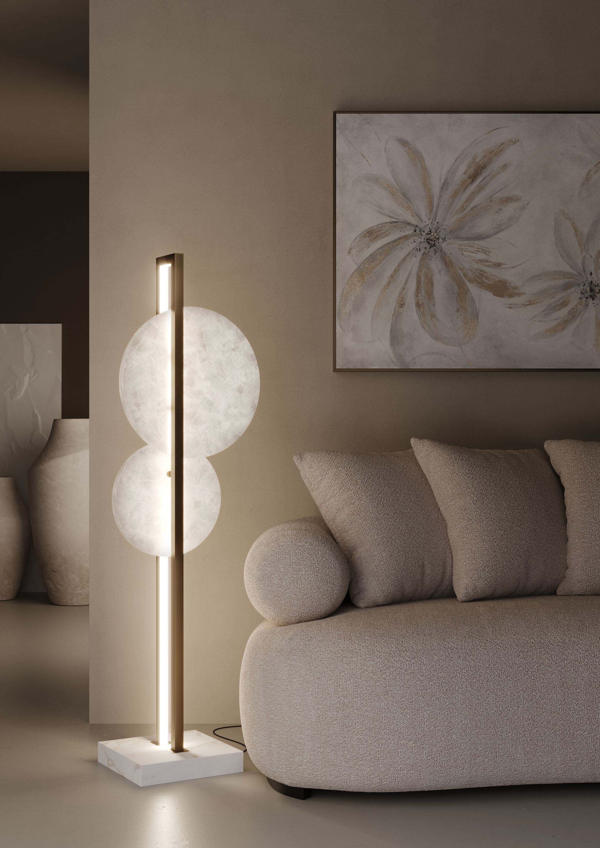 Алебастр и металл светодиодный торшер Patrizia Volpato Luna Nuova ARCH-00034223 - Вид №4
