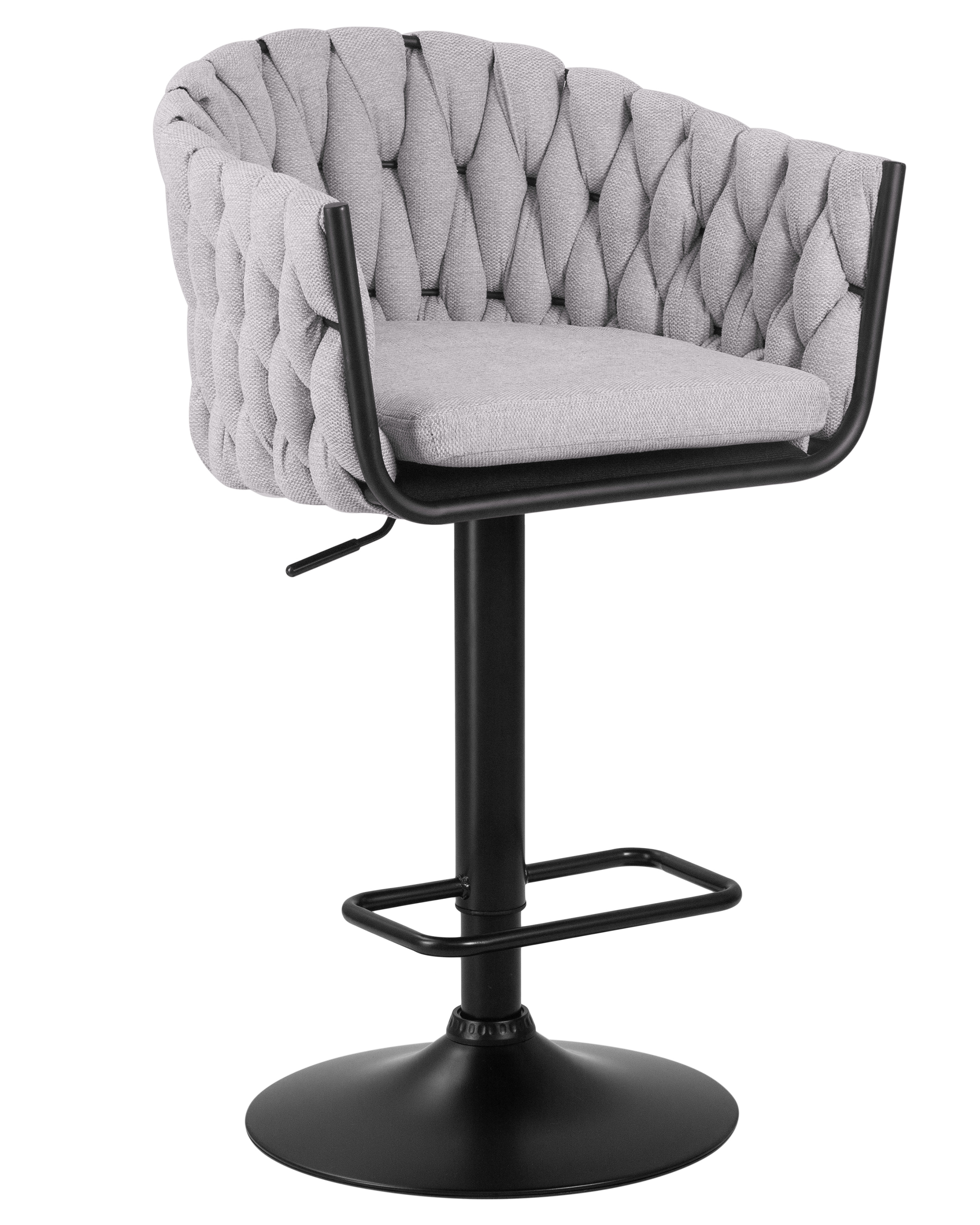 92707713 Барный стул Leon LM 55х89х49см текстилен цвет серый STLM-0536287 DOBRIN