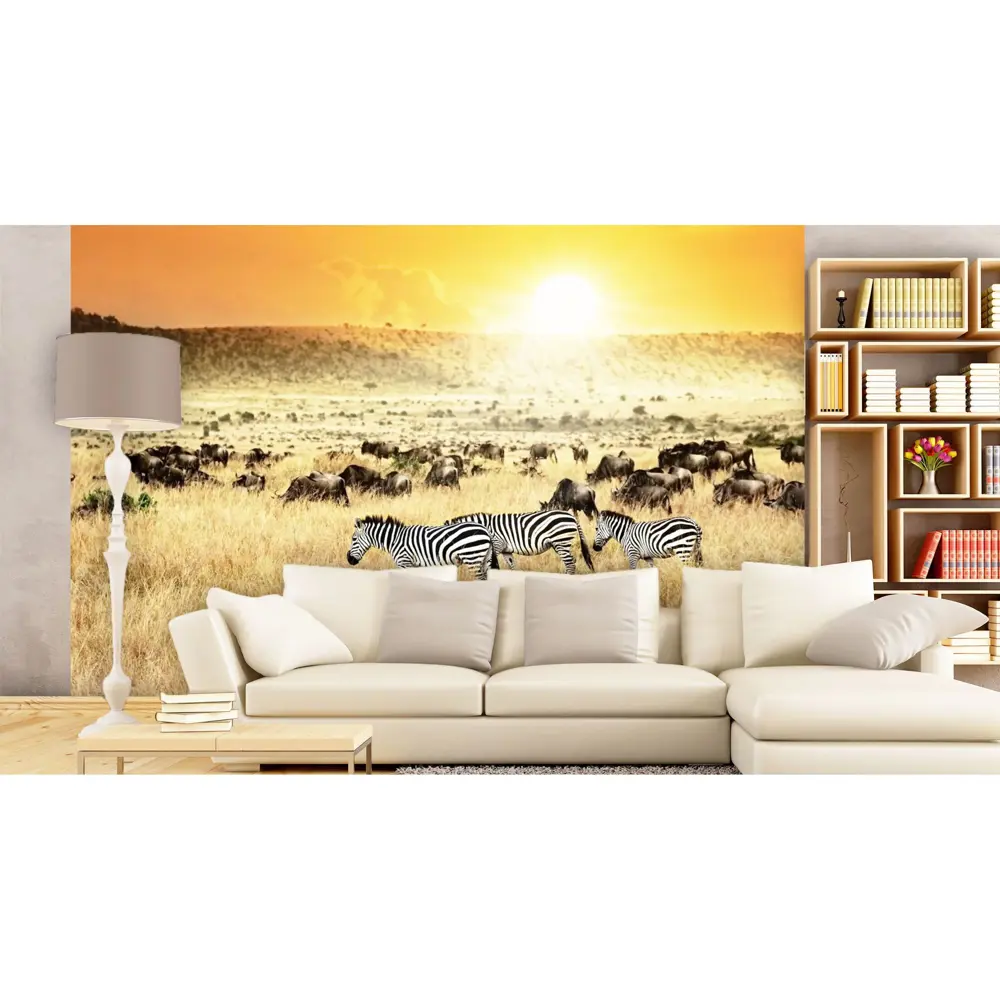 Фотообои флизелиновые Сафари 370x270 см МОСКОВСКАЯ ОБОЙНАЯ ФАБРИКА Malex factory STLM-2182340 - Вид №1