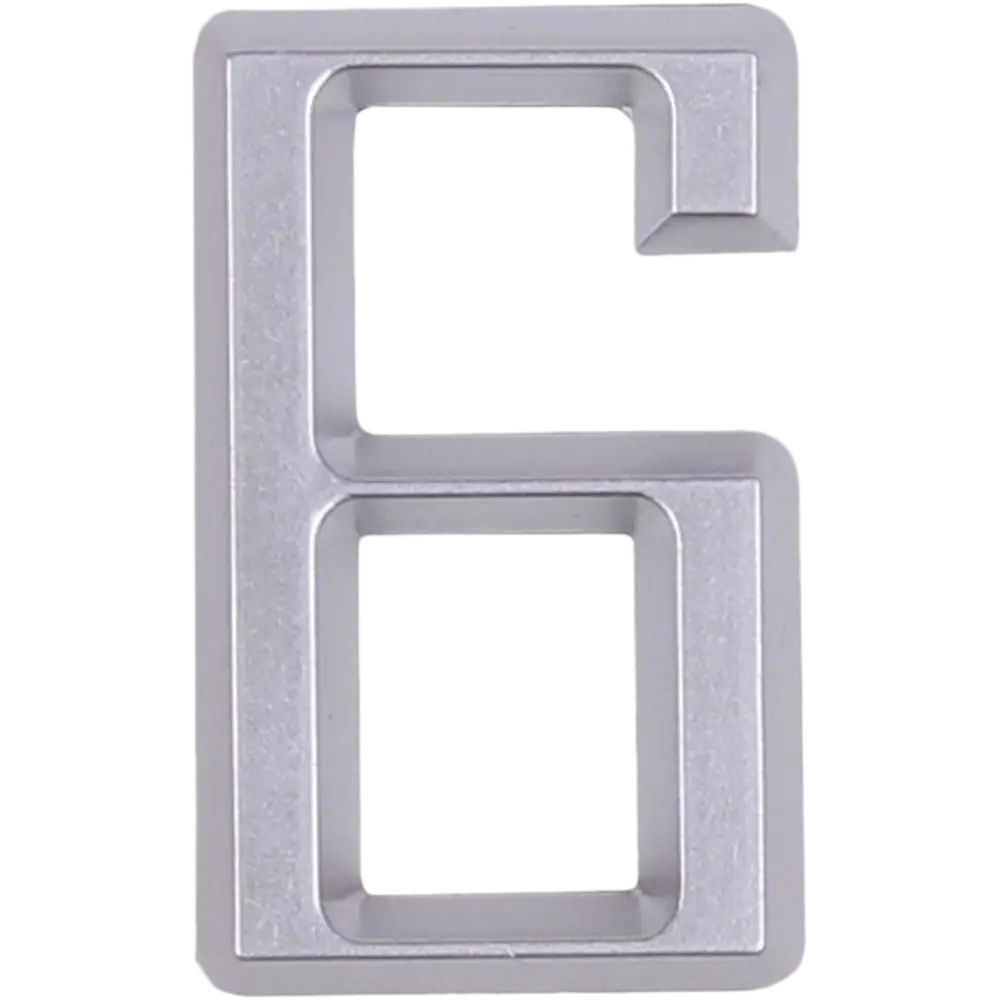 Самоклеящаяся цифра «6» Larvij в стиле хром для маркировки помещений 18284620 STLM-0010198