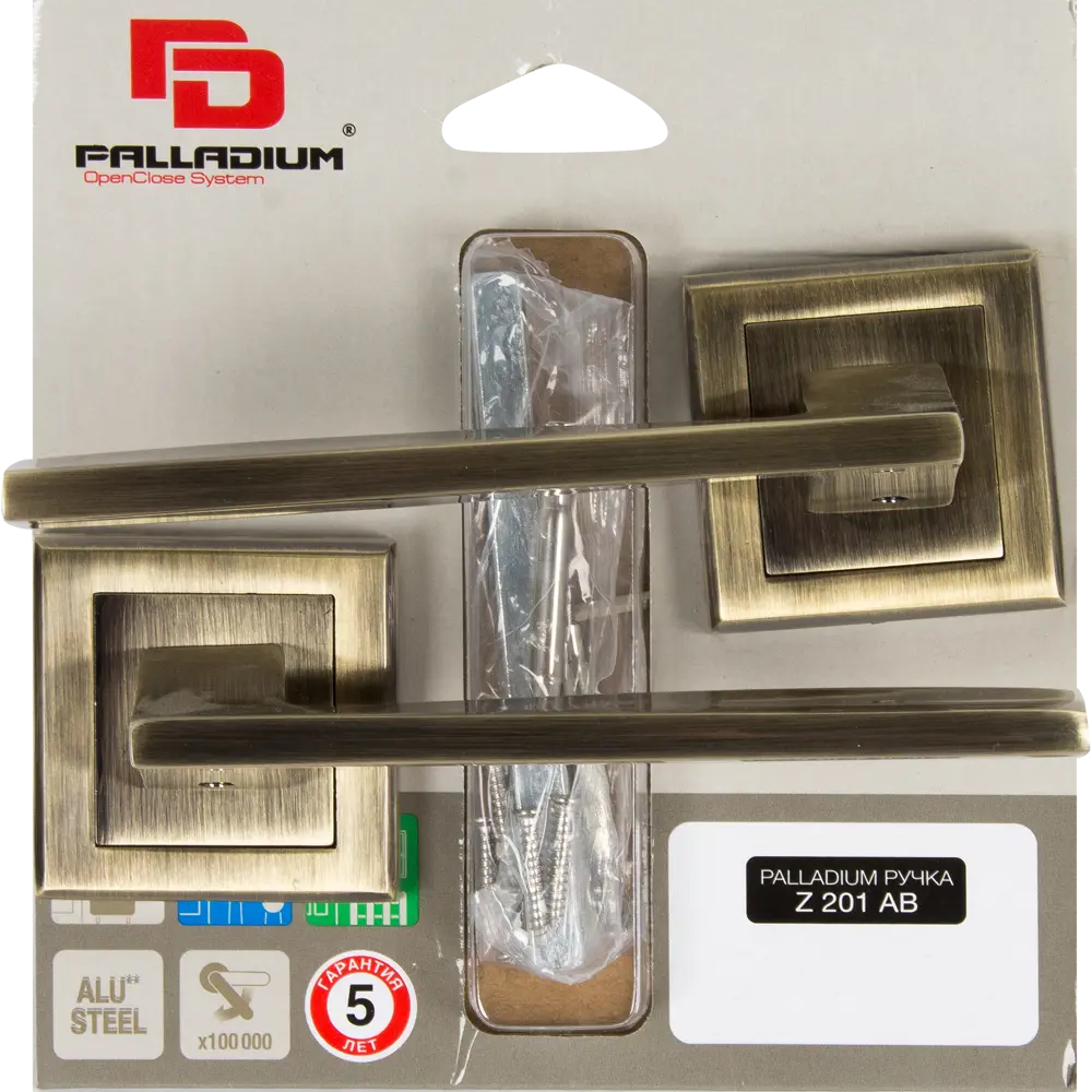 Ручка дверная на розетке Z 201 AB, цвет античная бронза PALLADIUM STLM-2182521 - Вид №5