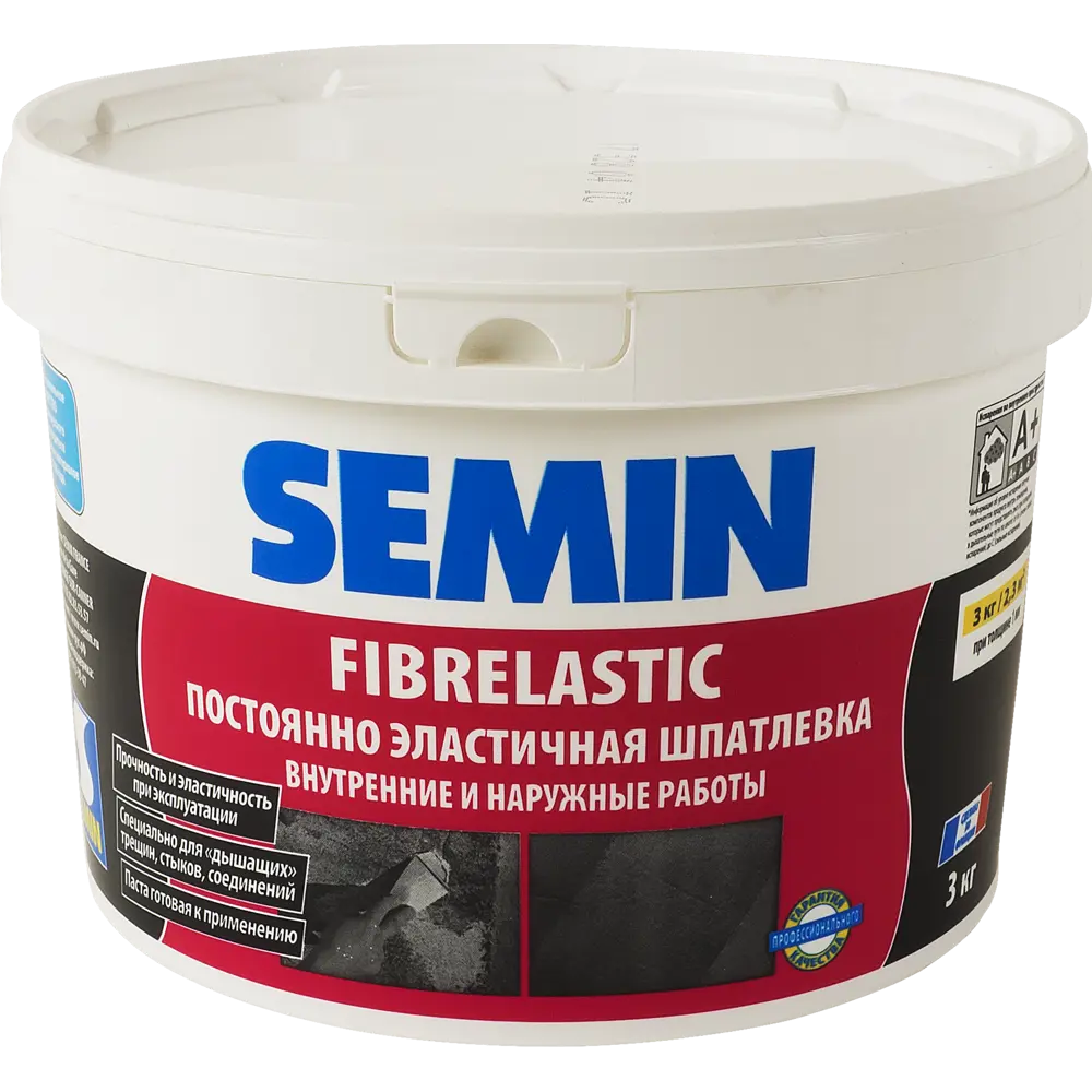 Шпаклёвка эластичная Semin Fiberlastic 3 кг STLM-2173727