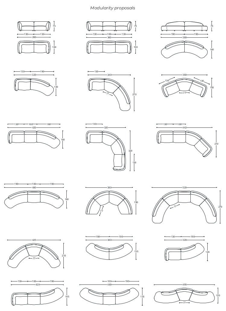 Тканевый изогнутый модульный диван BLACK TIE ERASMO ARCH-00126675 - Вид №9