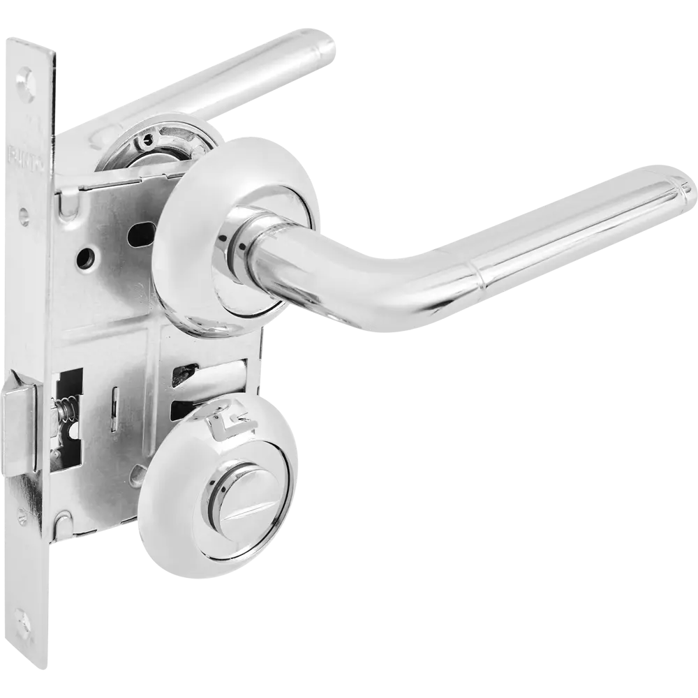 Дверные ручки Punto Rex с запиранием комплект цвет хром STLM-2156375