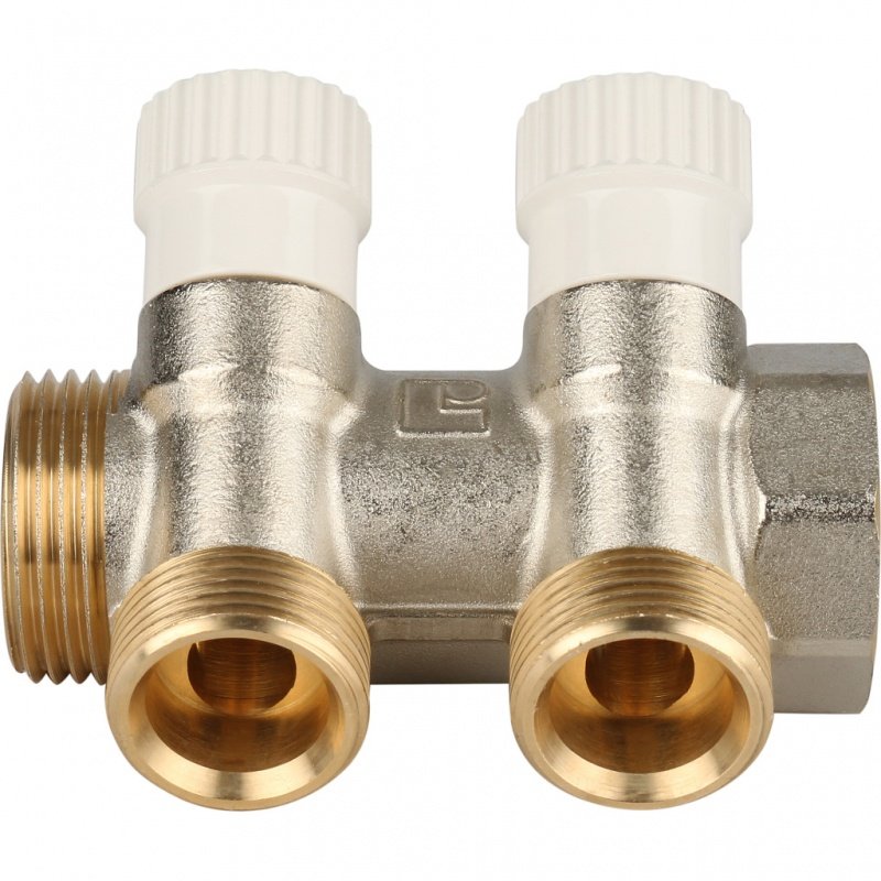 Коллектор 1" STOUT с вентилями на 2 выхода 3/4"ЕК SMB6851013402 - Вид №2