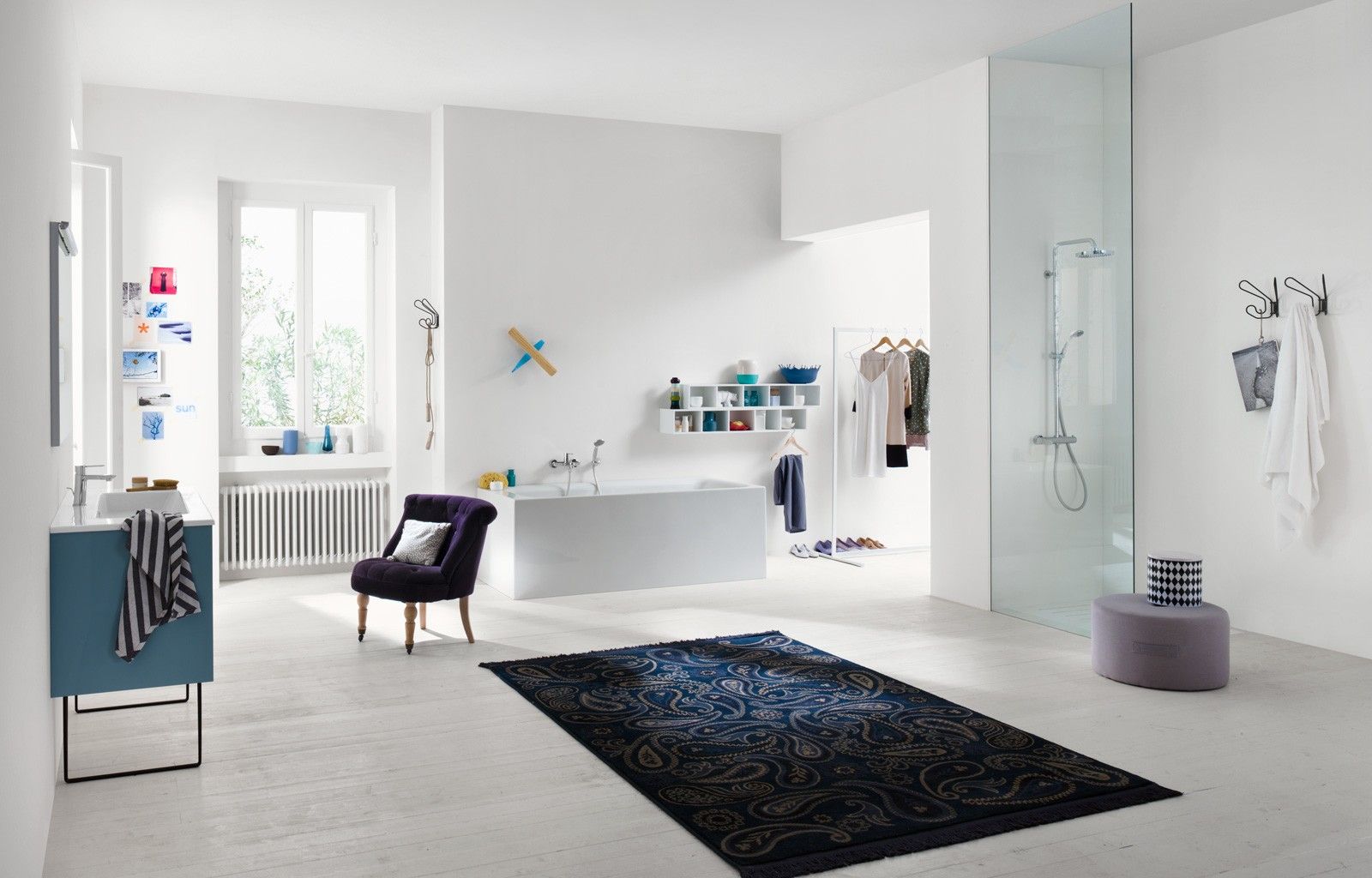 Настенный смеситель для ванны с ручным душем Nobili песок ARCH-00098235 - Вид №3