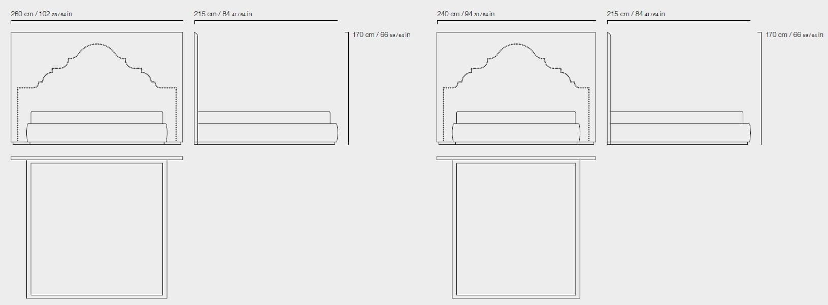 Двуспальная кровать из ткани с высоким изголовьем ETRO Home Interiors BOMBAY ARCH-00073802 - Вид №9