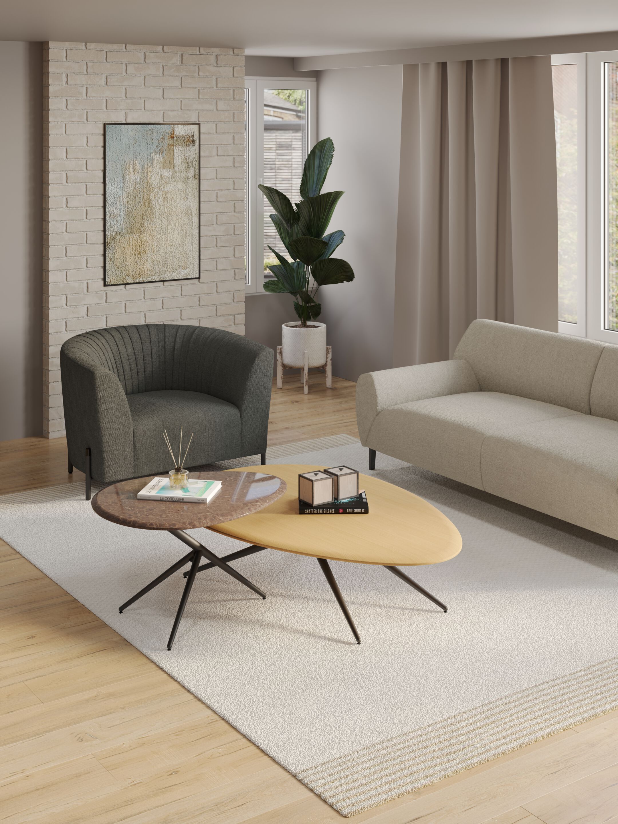 Тканевое кресло с подлокотниками Ersa RHEA ARCH-00013407