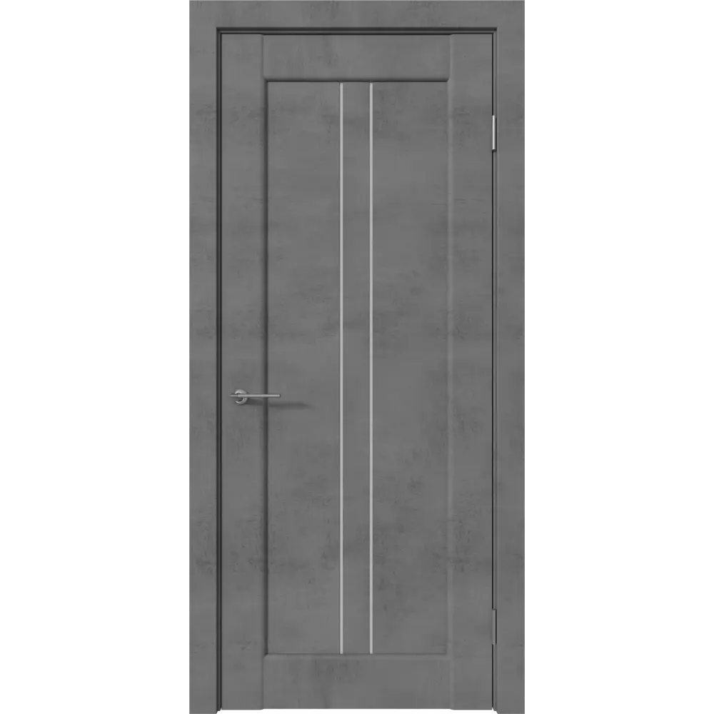 Комплект двери Сиэтл со стеклом 60x200 см ПВХ цвет лофт тёмный с добором 100 мм VFD STLM-2107844