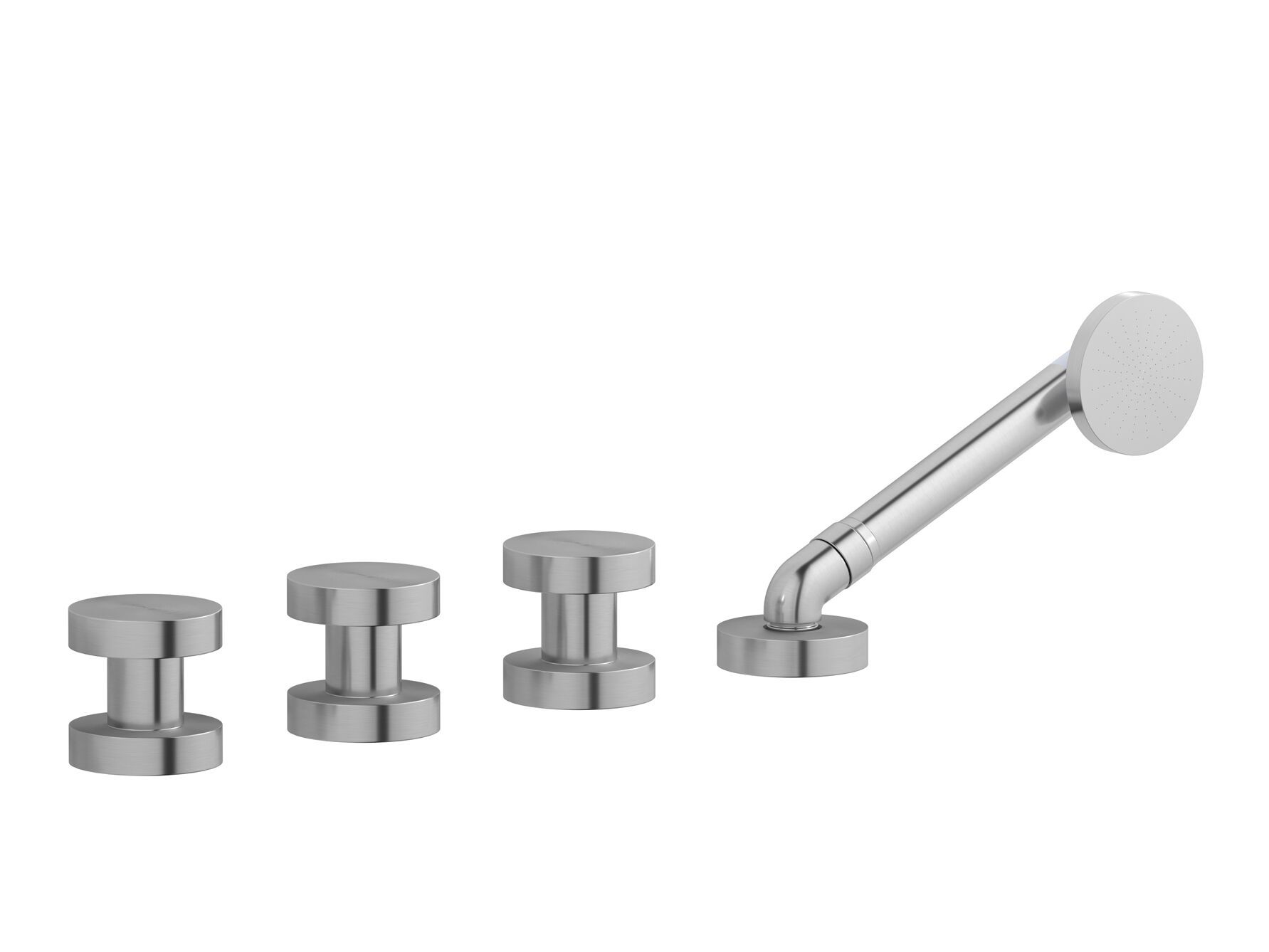 Смеситель для ванны с 4 отверстиями из нержавеющей стали с переключателем и ручным душем IB ARCH-00103910 - Вид №1