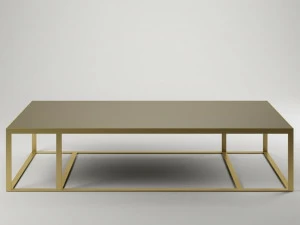 Paolo Castelli Прямоугольный журнальный столик из металла и сатинированного стекла  Tav.elle.122