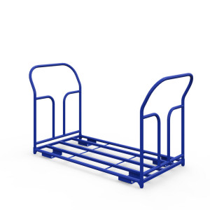 Тележка каркасная с двумя ручками ТКД 10 (г/п 500 кг, 1800x800 мм, колеса литая протекторная резина 160 мм)