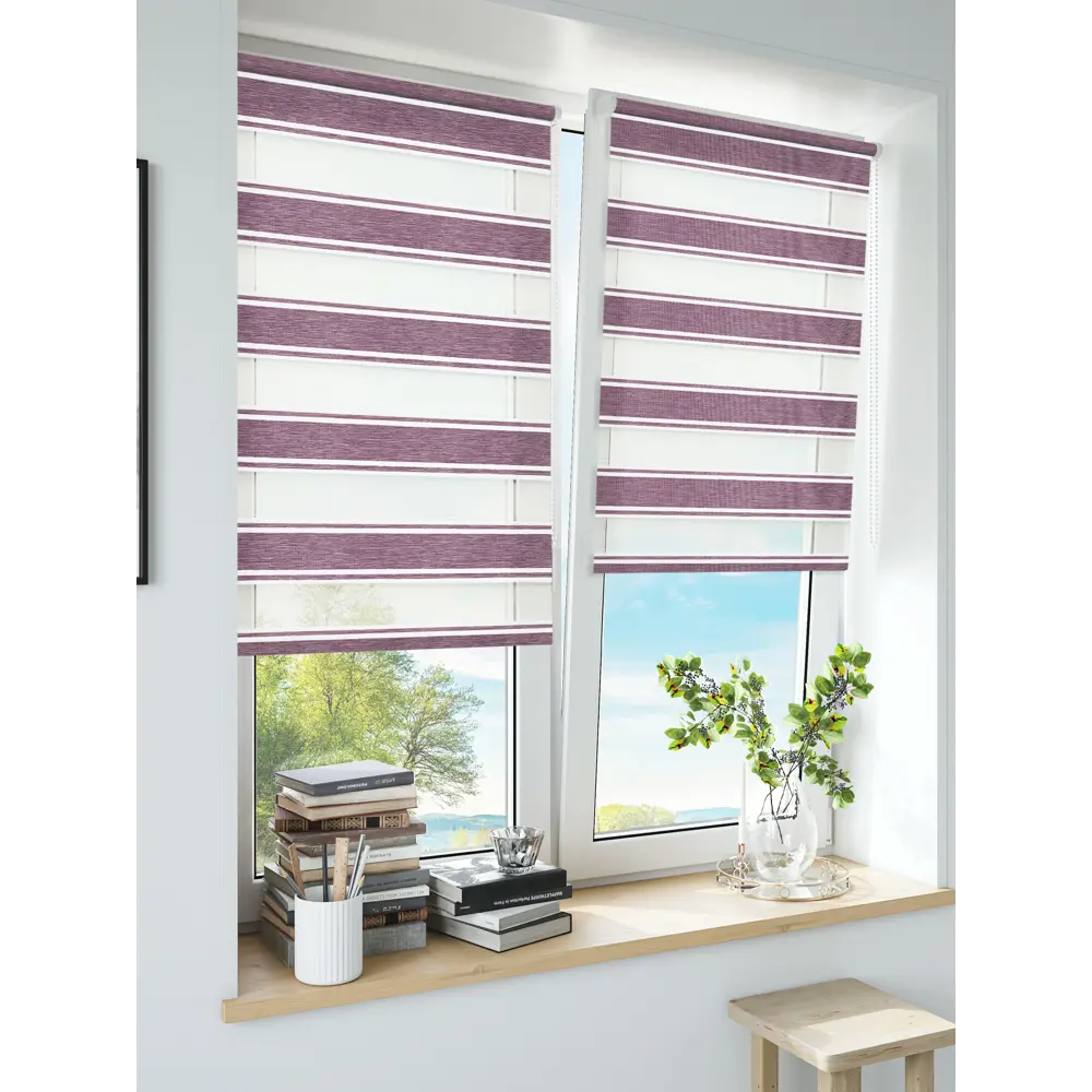 Штора рулонная день-ночь Дэли 180x175 см сиреневая MIAMOZA STLM-2190484 - Вид №4