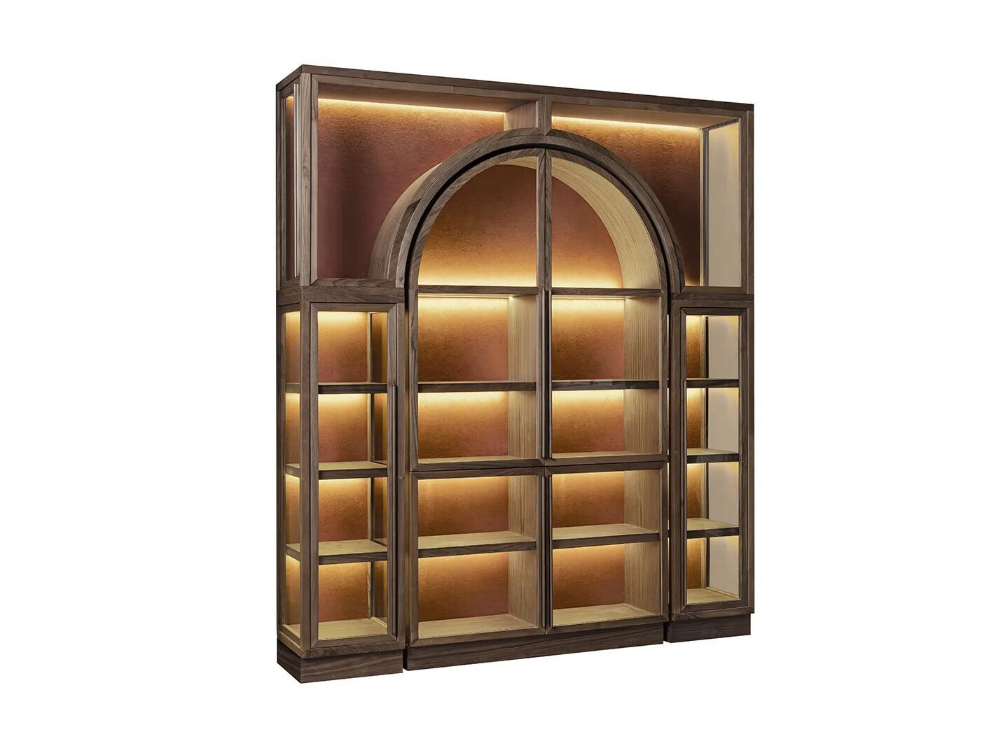 Витрина из дерева и стекла со встроенным освещением Mobi BOLOGNA ARCH-00115683
