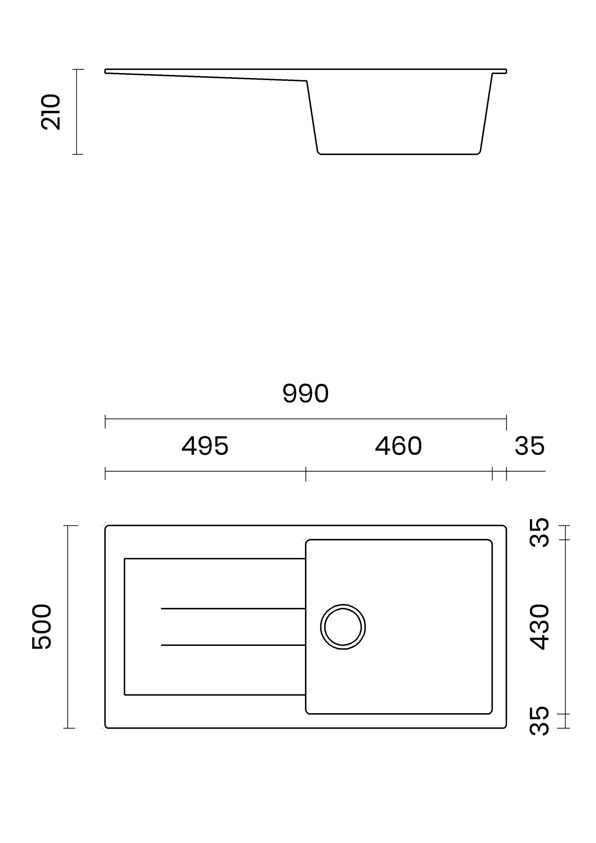 Раковина с одной чашей из композитного материала с поддоном TASCA композитные раковины ARCH-00148621 - Вид №7