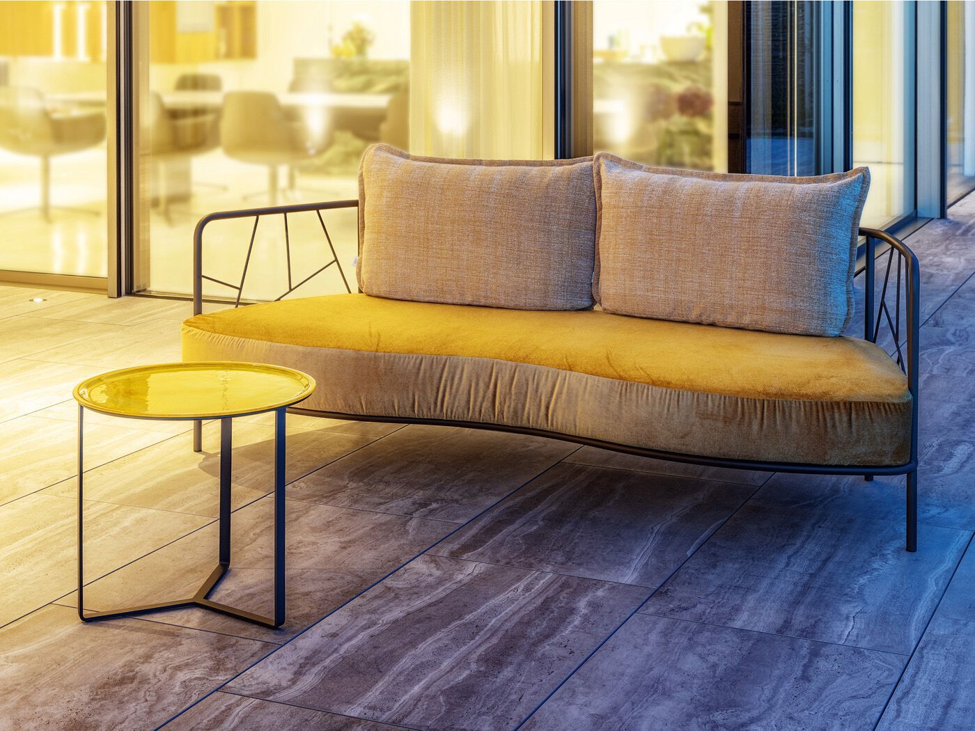 Круглый стол из нержавеющей стали и стекла FISCHER MÖBEL Trios ARCH-00057454 - Вид №1