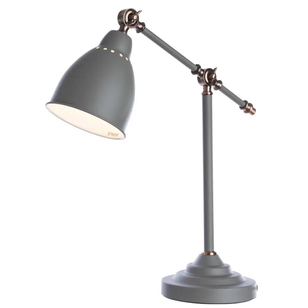 Настольная лампа Braccio 1xE27x60 Вт, цвет серый матовый Arte Lamp STLM-2073154 - Вид №1