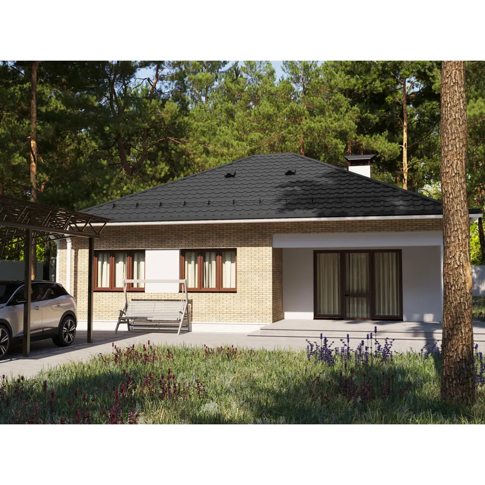 Металлочерепица 0.45 мм 500x1180 мм RAL 7024 серый Santreyd STLM-2066507 - Вид №2