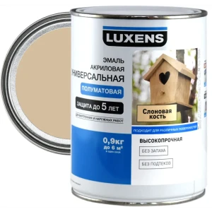 Эмаль универсальная Luxens 0.9 кг слоновая кость 82063336 STLM-2064064