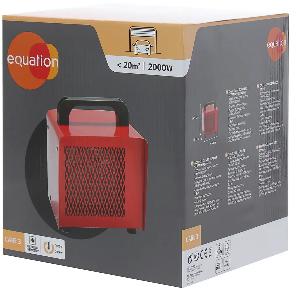 Керамический тепловентилятор EQUATION для быстрого обогрева помещений 81950035 STLM-0014675 - Вид №2