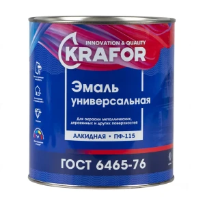 Эмаль Krafor Пф-115 цвет вишневый 2.7 кг
