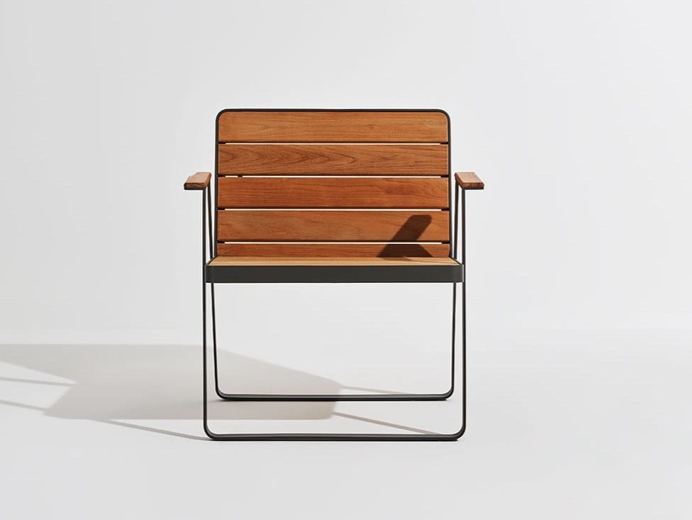 Садовое кресло из тикового дерева с подлокотниками Terraforma Makemake ARCH-00084902