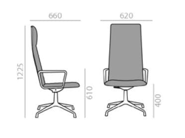 4-спицевое офисное кресло с высокой спинкой Andreu World Flex Executive ARCH-00067541 - Вид №4