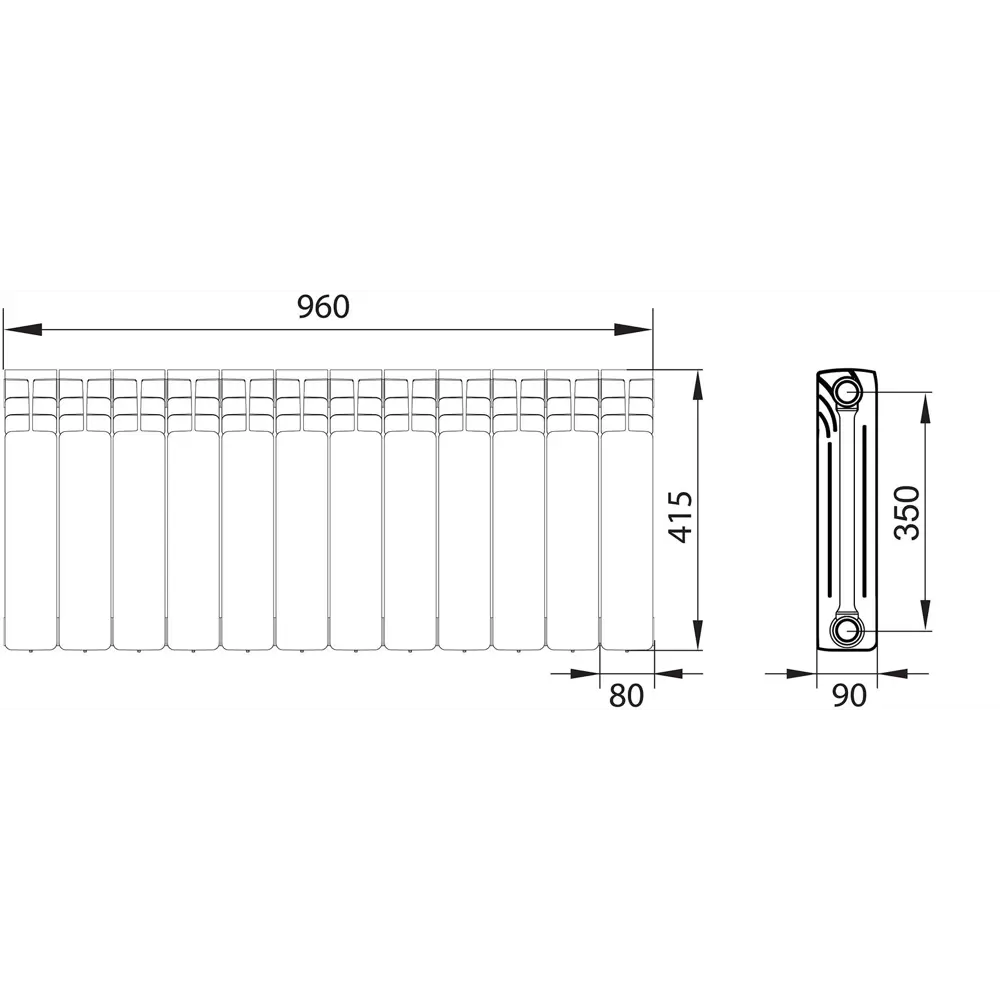 Биметаллический радиатор EQUATION на 12 секций для эффективного отопления 18360784 STLM-0940368 - Вид №5