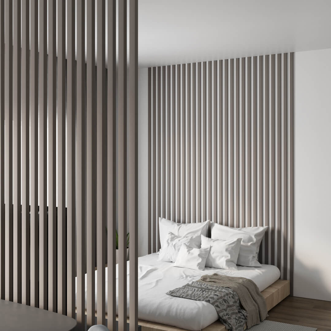 Интерьерная Рейка МДФ STELLA Планкен De Luxe Sandgrau 16*60*2700 (уп.6 шт.) STSR-832 - Вид №6