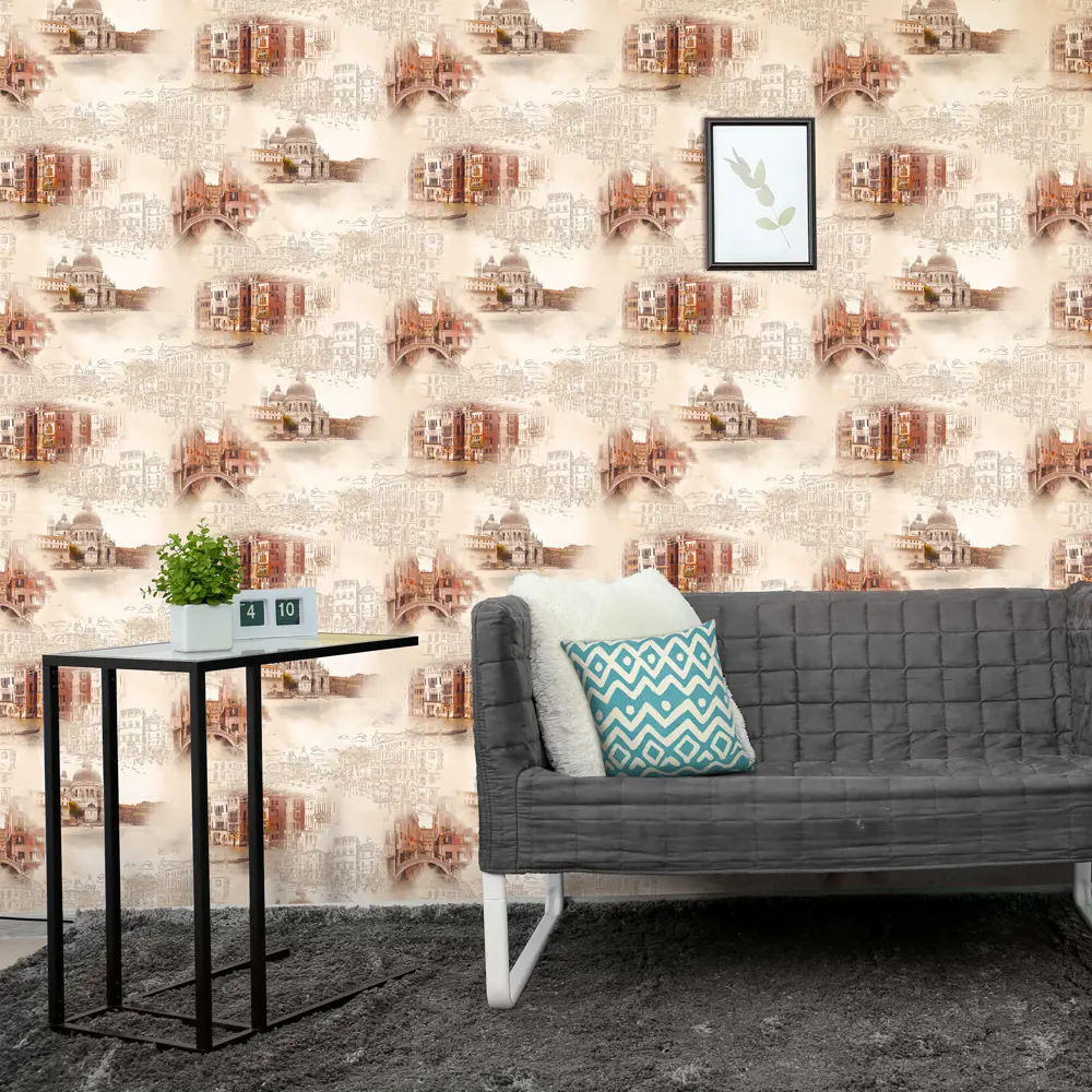 Обои виниловые WallDecor Венеция жёлтые 0.53 м 85000-22 WALL DECOR STLM-2098128 - Вид №2