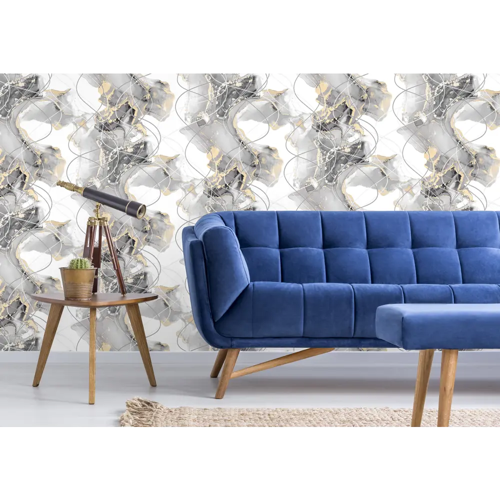 Victoria Stenova Ocean - серые флизелиновые обои с морской эстетикой 82748639 STLM-0035430 - Вид №2