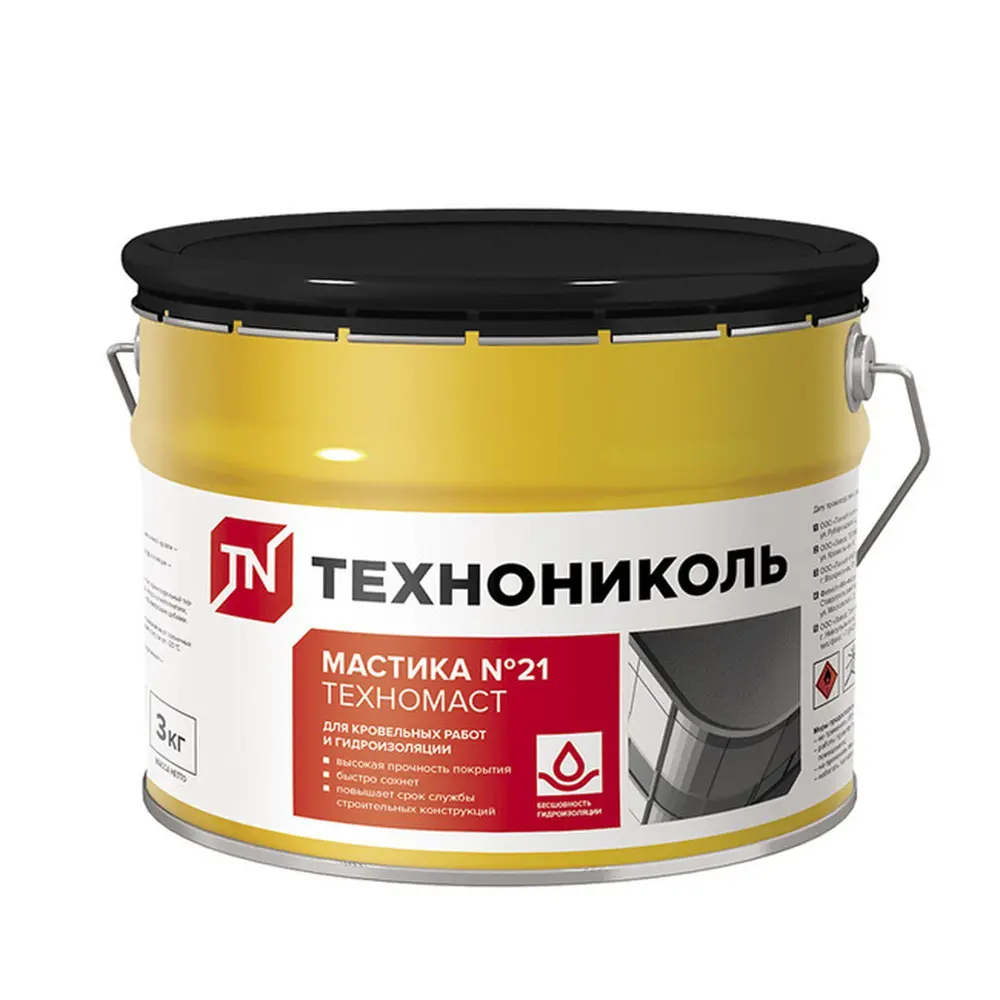 Мастика гидроизоляционная кровельная Технониколь №21 Техномаст 3 кг Техномаст № 21 STLM-2156307