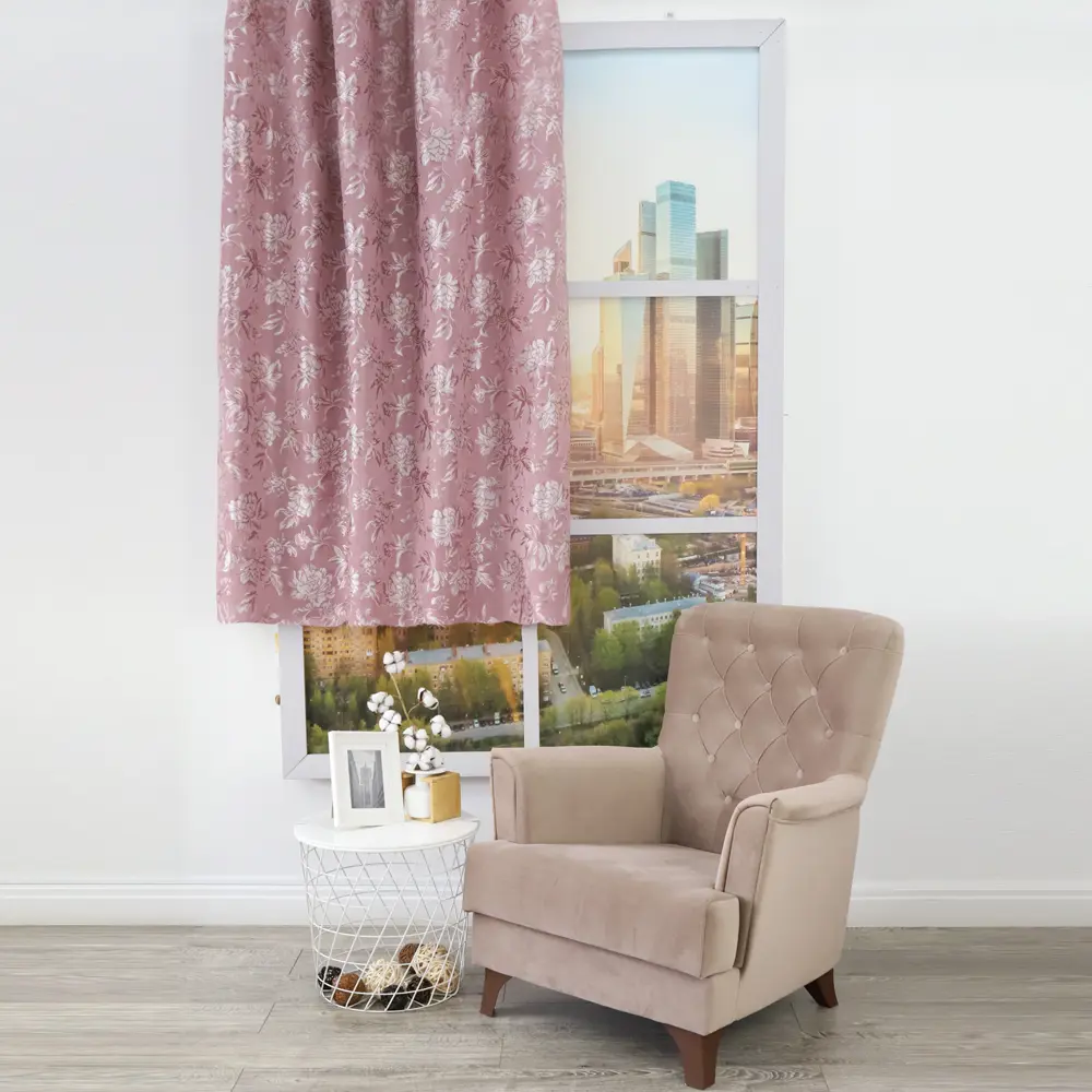 Ткань м/п 1805 жаккард 150см цвет розовая пудра 83868880 STLM-2186240 TEX REPUBLIC  - Вид №2
