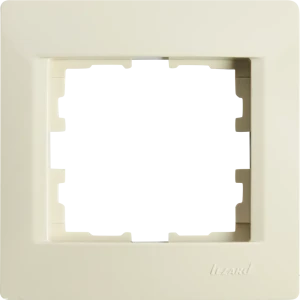 Рамка для розеток и выключателей Lezard Karina 1 пост горизонтальная цвет кремовый