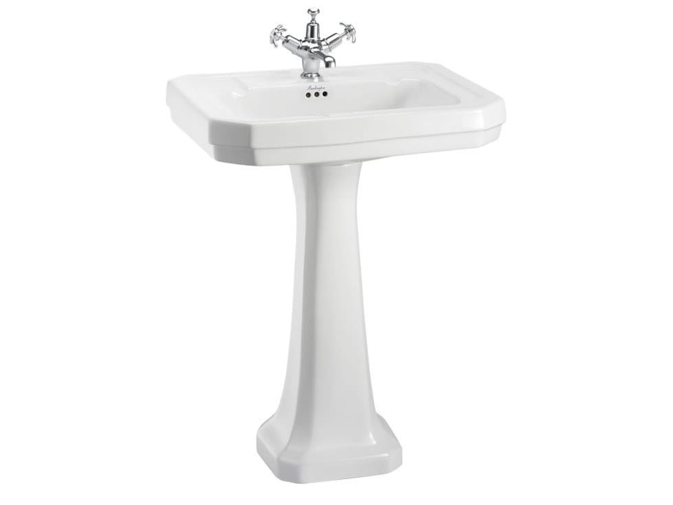 Прямоугольный умывальник из стекла на колонне Burlington Викторианская ARCH-00000638 - Вид №1